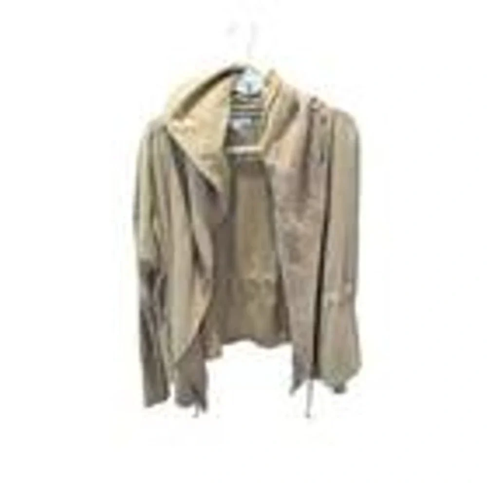 NWT Young Fabulous & Broke Cardigan Hooded Wrap Tan Khaki Sz S Drawstring Waist